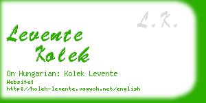 levente kolek business card